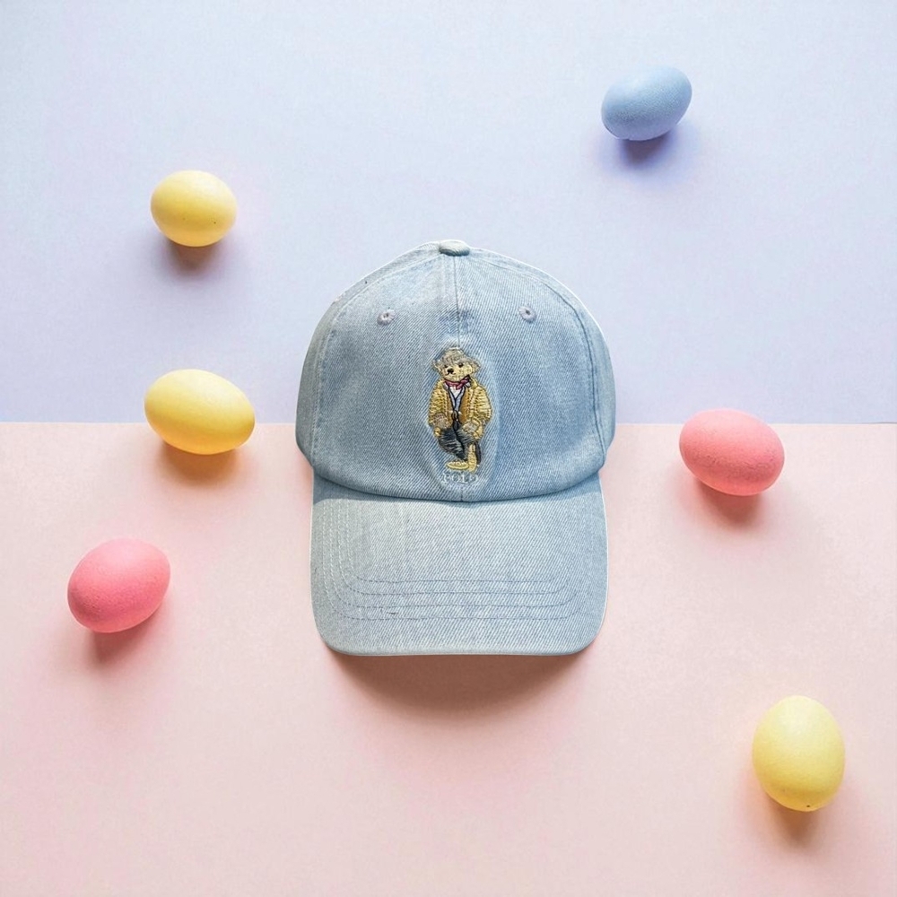 Polo by Ralph Lauren Light Blue Hat with Bear Design